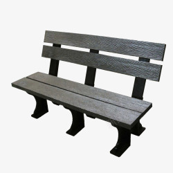 黑色木头公共座椅素材