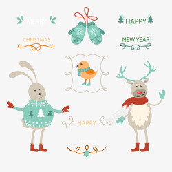 清新圣诞矢量图素材