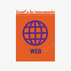 橙色便签全球化地球web素材