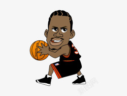 黑人篮球卡通篮球体育篮球高清图片