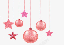 粉红色圣诞节挂饰素材