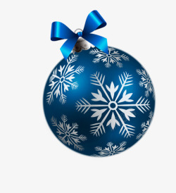 蓝色圣诞节铃铛礼物素材