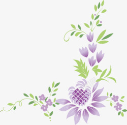 女装活动紫色手绘花朵素材