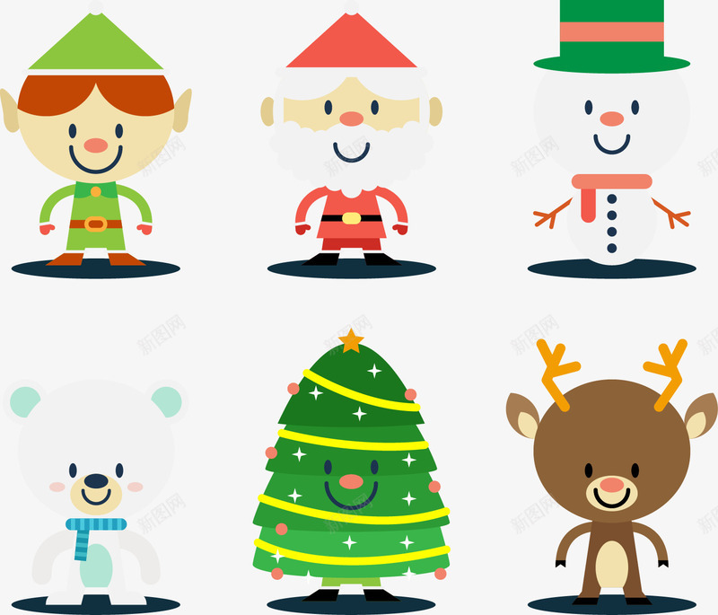 手绘卡通雪人圣诞树圣诞老人png免抠素材_88icon https://88icon.com 卡通 手绘