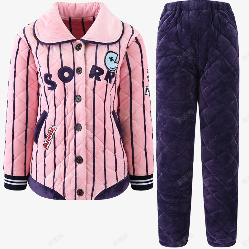 秋冬季加绒可爱法兰绒睡衣png免抠素材_88icon https://88icon.com 产品实物 加厚珊瑚绒夹棉家居服 女装 女装家居服 家居服套装 秋冬季加绒可爱法兰绒睡衣 粉色睡衣