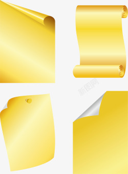 黄色纸张矢量图素材