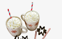 暖心圣诞圣诞节暖心雪顶咖啡高清图片