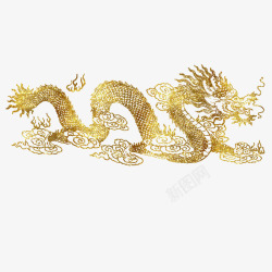 黄色神龙中国传统神话金色龙图高清图片