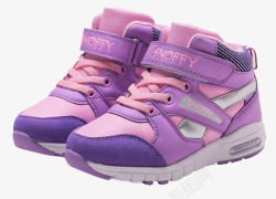 紫色斯纳菲加棉加厚儿童运动鞋素材