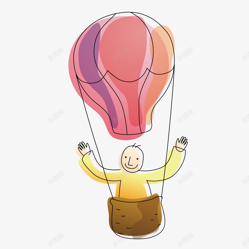 热气球上的男人png免抠素材_88icon https://88icon.com 卡通人物 坐热气球 热气球 矢量人物 矢量手绘人物 矢量手绘热气球 矢量素材