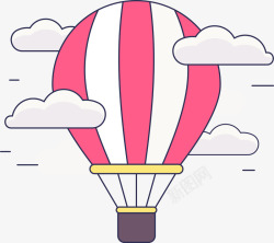 手绘可爱漂浮热气球矢量图素材