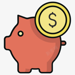 硬币金融钱猪储蓄罐节约财务素材