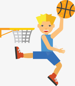 卡通打篮球的小孩素材