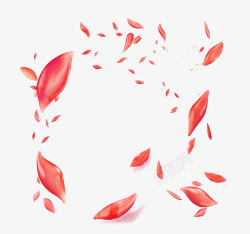 红色清新花瓣漂浮素材