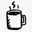 咖啡咖啡店杯喝食品手拉的手绘早图标图标