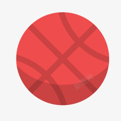 红色圆弧篮球元素矢量图素材