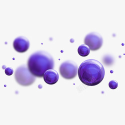 紫色科技球漂浮装饰素材