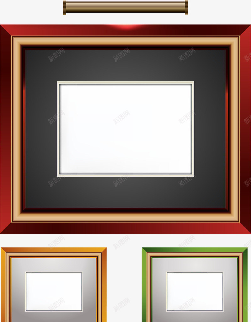 五款彩色木质相框png免抠素材_88icon https://88icon.com EPS 彩色木质 油漆 相框 边框 长框