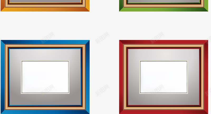 五款彩色木质相框png免抠素材_88icon https://88icon.com EPS 彩色木质 油漆 相框 边框 长框