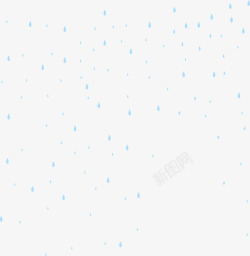 漂浮的雨滴蓝色清新下雨高清图片