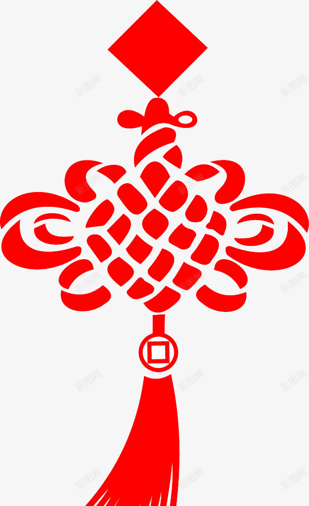 一个红色的中国结png免抠素材_88icon https://88icon.com 中国结 春节 红色的 装饰图案