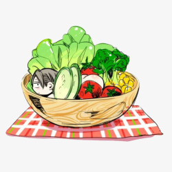 太空椒蔬菜篮子手绘画片高清图片