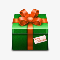 青绿色圣诞节波纹礼物盒素材