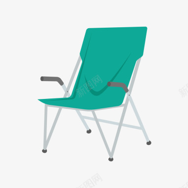 绿色扁平化椅子卡通图标图标