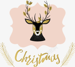 欧美质感圣诞节元素金色鹿高清图片