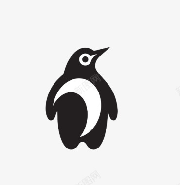 黑色企鹅logo图标图标