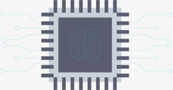 智能芯片灰色人工智能芯片矢量图高清图片