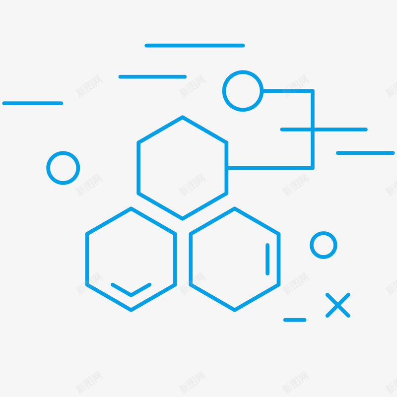 蓝色化学符号卡通手绘矢量图ai免抠素材_88icon https://88icon.com 分子 化学方程式 化学课 科技实验 蓝色化学符号卡通手绘 矢量图