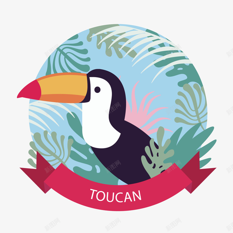 Toucan矢量图ai免抠素材_88icon https://88icon.com PNG免抠图下载 动物 卡通 大嘴鸟 巨嘴鸟 热带 犀鸟 矢量图 装饰