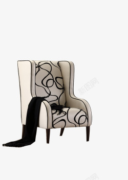 法式典雅单人沙发椅素材