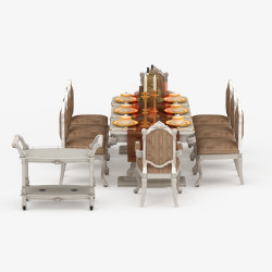 欧式棕色创意桌子北欧餐桌素材