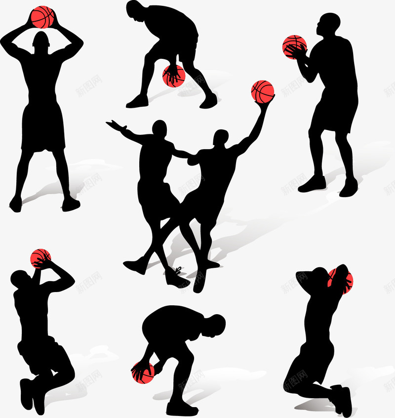 篮球运动剪影png免抠素材_88icon https://88icon.com NBA 体育 篮球 篮球运动 运动剪影