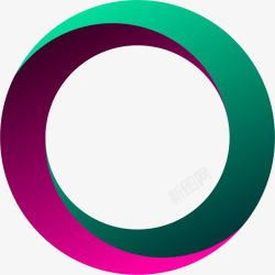 紫绿色迷你风格圆环循环矢量图素材