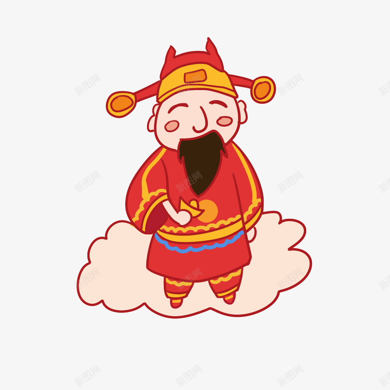 卡通手绘财神图案png免抠素材_88icon https://88icon.com 喜庆 招财进宝 新年大吉 新年快乐 春节 红包 财神 财神到 过年