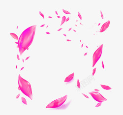 粉色手绘花瓣漂浮素材