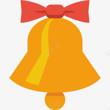 彩球铃铛黄色圣诞铃铛图标图标