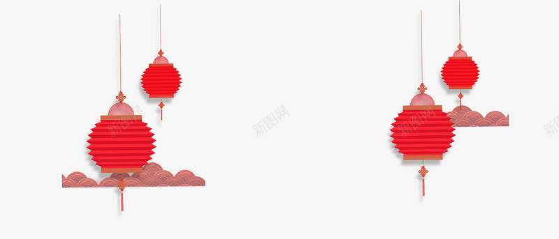 红色3D立体新春灯笼装饰png免抠素材_88icon https://88icon.com 3D 3D立体 新年 新春 春节 祥云 红色 装饰图案