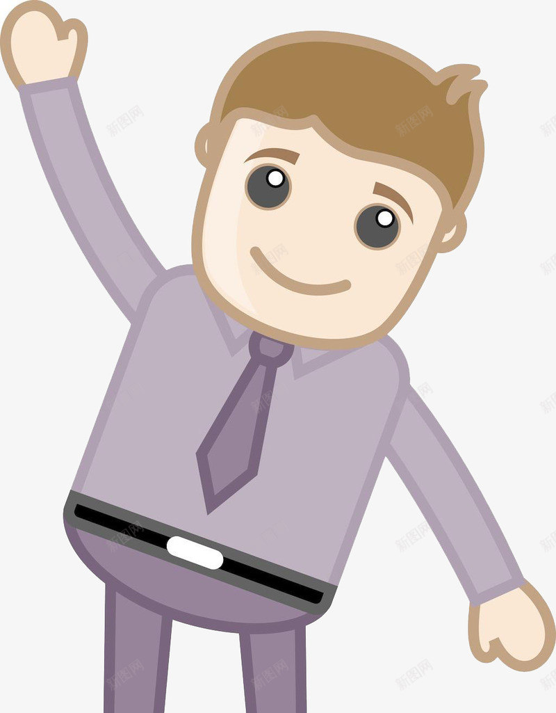 卡通贴纸打招呼的男人png免抠素材_88icon https://88icon.com 卡通 男人 素材 装饰