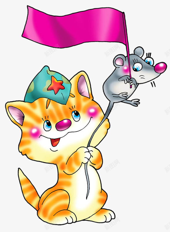 卡通猫和老鼠png免抠素材_88icon https://88icon.com 动物 卡通 可爱 猫咪 老鼠 老鼠生日