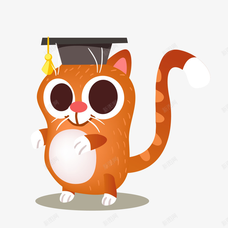 戴着博士帽的猫咪png免抠素材_88icon https://88icon.com 博士帽 卡通动物 卡通小猫咪 开学季 背景装饰