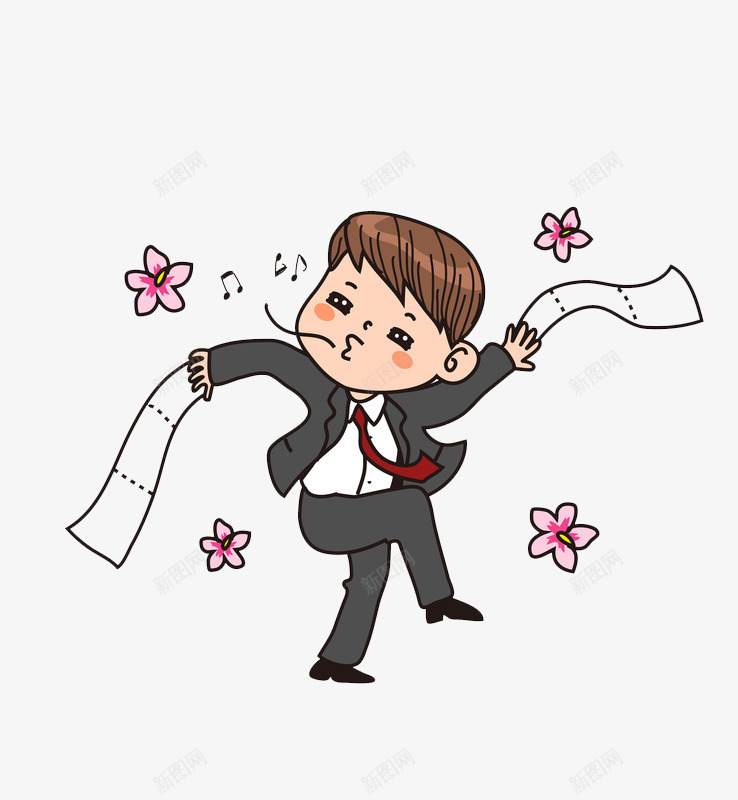 卡通跳舞的男人图png免抠素材_88icon https://88icon.com 卡通 卫生纸 商务 搞笑的 男人 花朵 跳舞 高兴地