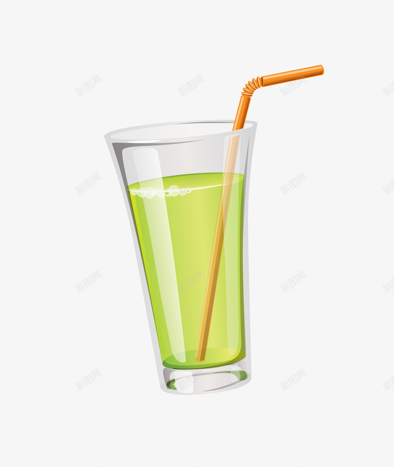 绿色吸管玻璃杯夏季饮品png免抠素材_88icon https://88icon.com 玻璃杯 矢量饮料 绿色吸管 饮品