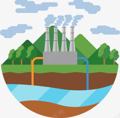 卡通工厂废气排放图标图标