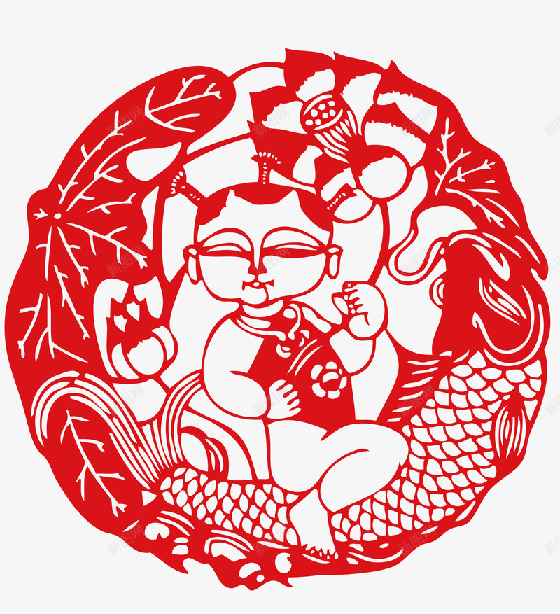 年画人物png免抠素材_88icon https://88icon.com 人物剪纸 儿童剪纸 剪纸 剪纸小人 喜庆 新年 春节年画设计矢量图 春节祝福 红色 红色剪纸