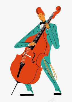 拉大提琴的男人素材