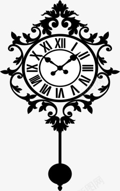 欧式钟表图标图标